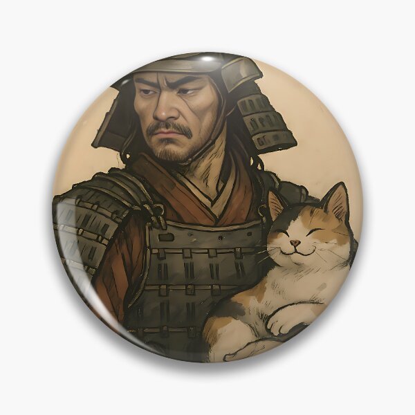 Item preview, samurai holding a cat designed and sold by TheMillusion.