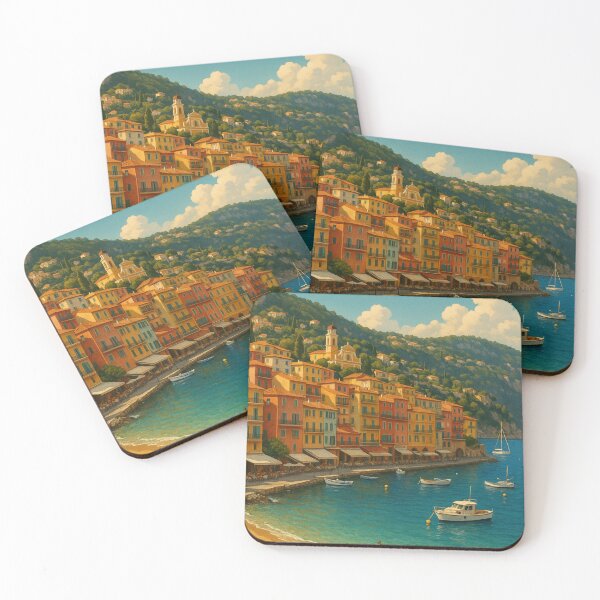 Item preview, Villefranche-sur-Mer Beachfront with Boats and Historic Waterfront designed and sold by Places On Earth.