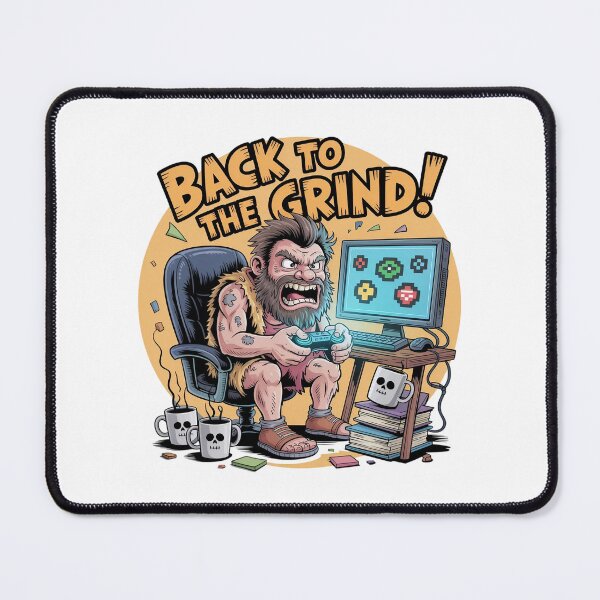Item preview, Back to the Grind – Caveman Gamer designed and sold by MagicWander.