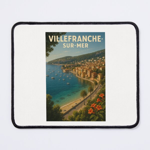 Item preview, Villefranche-sur-Mer Bay View with Palms and Riviera Coastline designed and sold by Places On Earth.