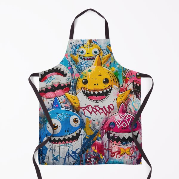 Item preview, Graffiti Happy Sharks – Neon Urban Pop Street Art Digital Design designed and sold by AnnDesignStudio.