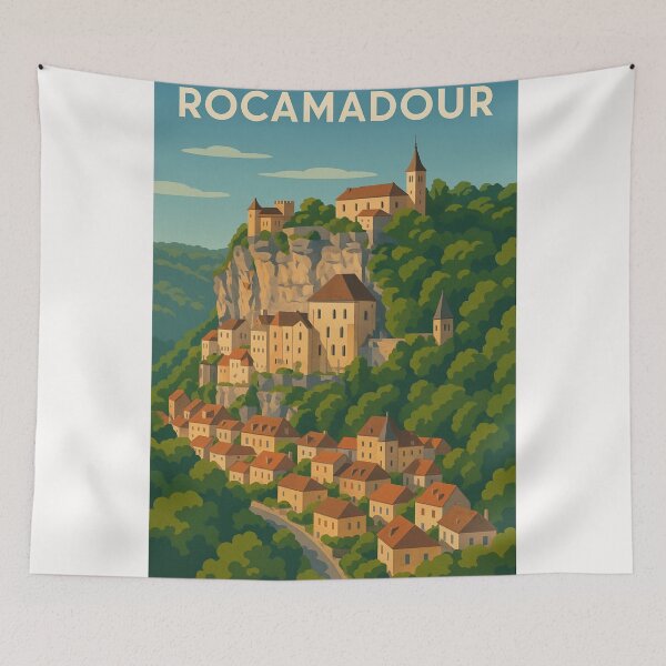 Item preview, Rocamadour Village on Limestone Cliffs in Occitanie designed and sold by Places On Earth.