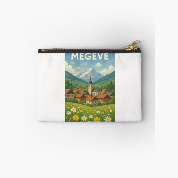 Item preview, Megève Alpine Town with Church Tower and Mont Blanc Backdrop designed and sold by Places On Earth.