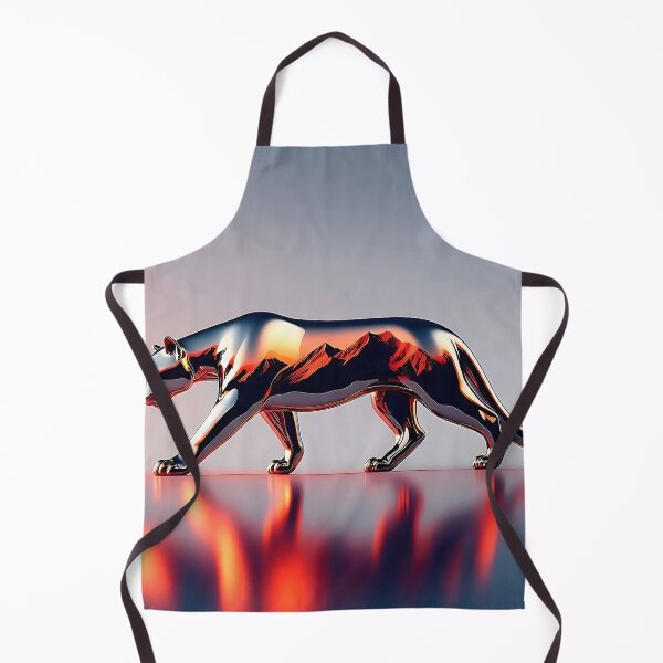 Item preview, Krom-Puma med Bergsmotiv – Modern & Minimalistisk Djurkonst designed and sold by ArtByM-Martini.