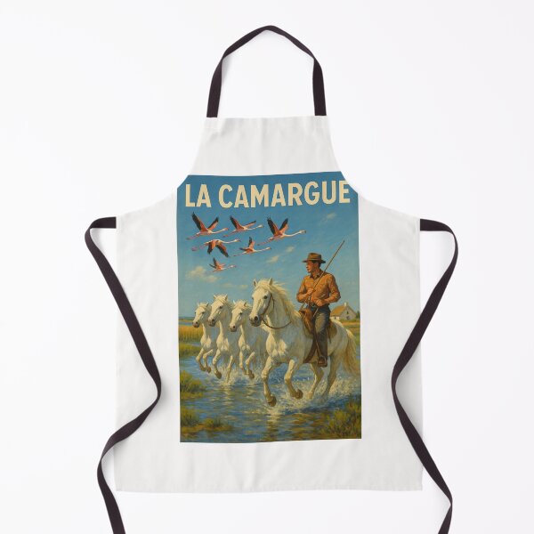 Item preview, Camargue Horseman and White Horses under Flying Flamingos designed and sold by Places On Earth.