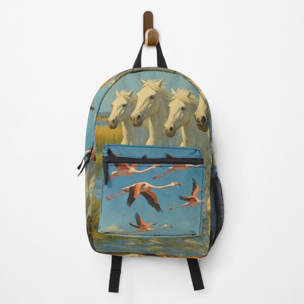 Item preview, Camargue Horseman and White Horses under Flying Flamingos designed and sold by Places On Earth.