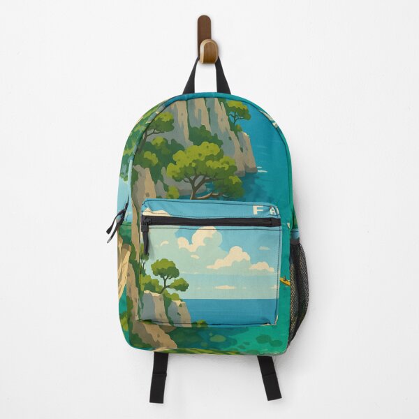 Item preview, Les Calanques Coastline with Turquoise Waters and Sailboat designed and sold by Places On Earth.