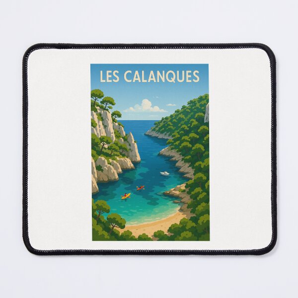 Item preview, Les Calanques Inlet with Forested Cliffs and Crystal Waters designed and sold by Places On Earth.