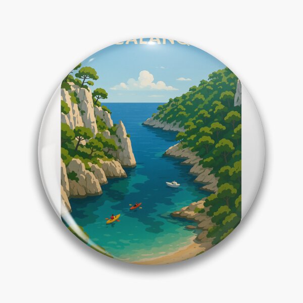 Item preview, Les Calanques Inlet with Forested Cliffs and Crystal Waters designed and sold by Places On Earth.