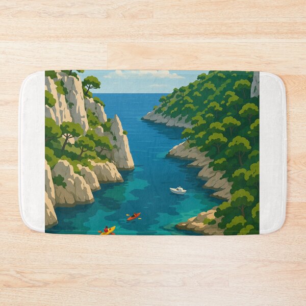 Item preview, Les Calanques Inlet with Forested Cliffs and Crystal Waters designed and sold by Places On Earth.