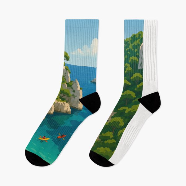 Item preview, Les Calanques Inlet with Forested Cliffs and Crystal Waters designed and sold by Places On Earth.