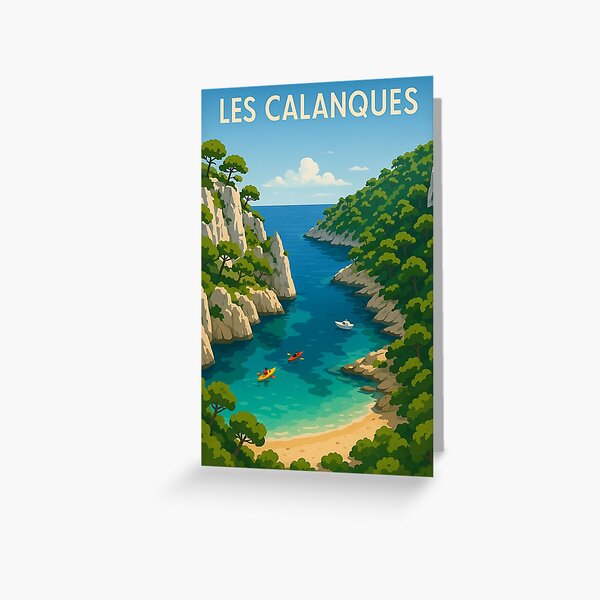 Item preview, Les Calanques Inlet with Forested Cliffs and Crystal Waters designed and sold by Places On Earth.