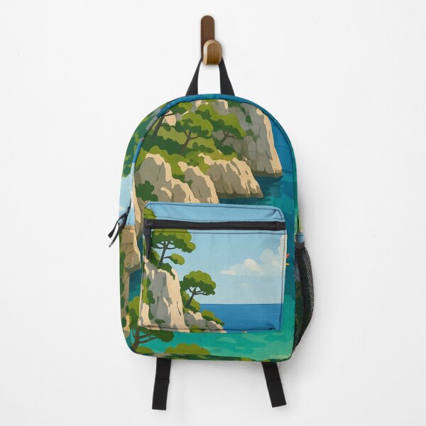 Item preview, Les Calanques Inlet with Forested Cliffs and Crystal Waters designed and sold by Places On Earth.