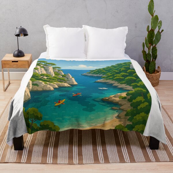 Item preview, Les Calanques Inlet with Forested Cliffs and Crystal Waters designed and sold by Places On Earth.