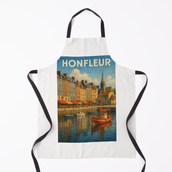 Item preview, Honfleur Harbor Scene with Half-Timbered Houses and Church designed and sold by Places On Earth.