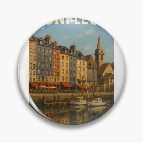 Item preview, Honfleur Waterfront with Reflections and Red Fishing Boat designed and sold by Places On Earth.