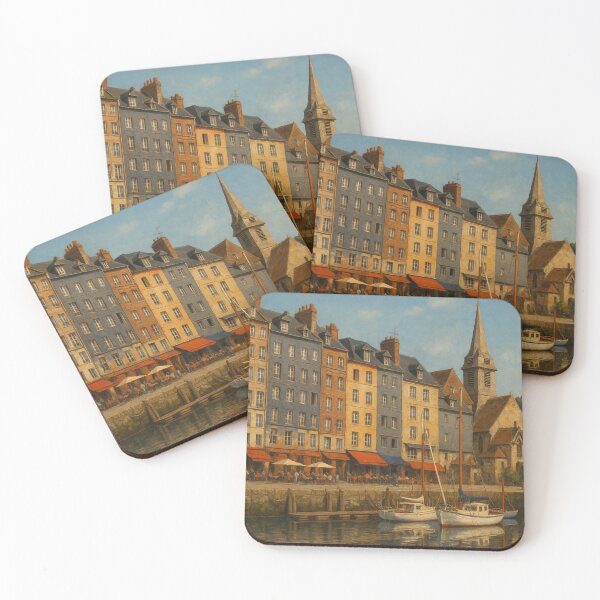 Item preview, Honfleur Waterfront with Reflections and Red Fishing Boat designed and sold by Places On Earth.