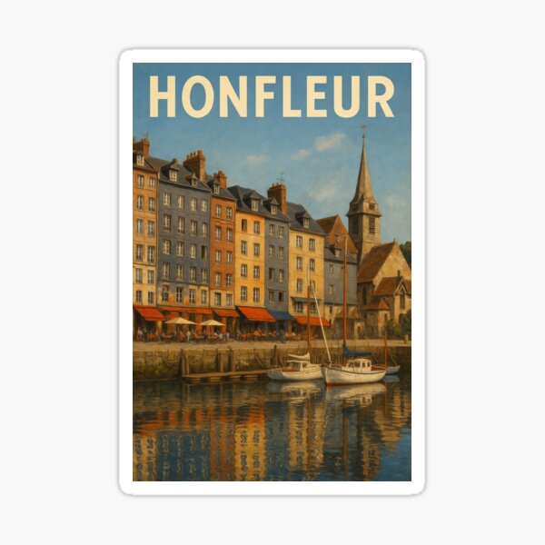 Item preview, Honfleur Waterfront with Reflections and Red Fishing Boat designed and sold by Places On Earth.