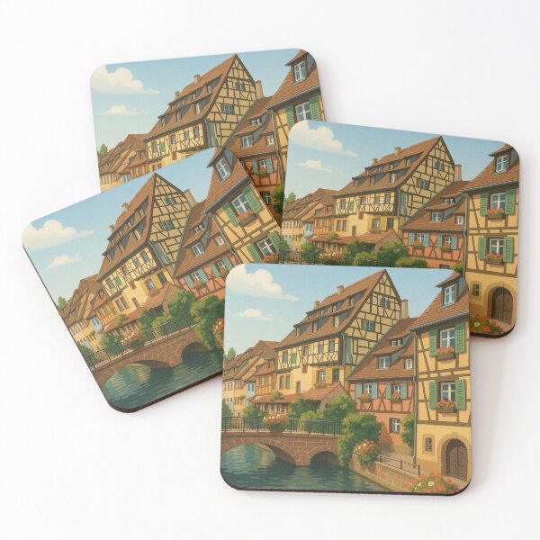 Item preview, Colmar Historic Canal View with Flower-Adorned Bridges designed and sold by Places On Earth.