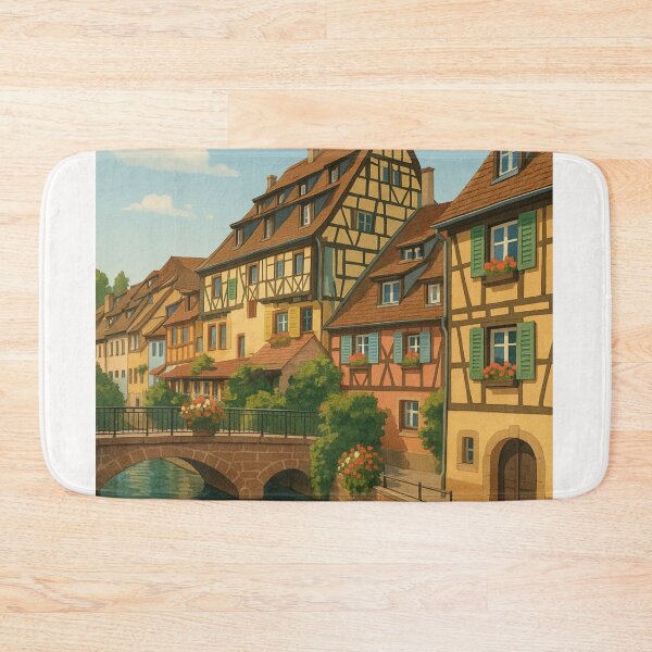Item preview, Colmar Historic Canal View with Flower-Adorned Bridges designed and sold by Places On Earth.