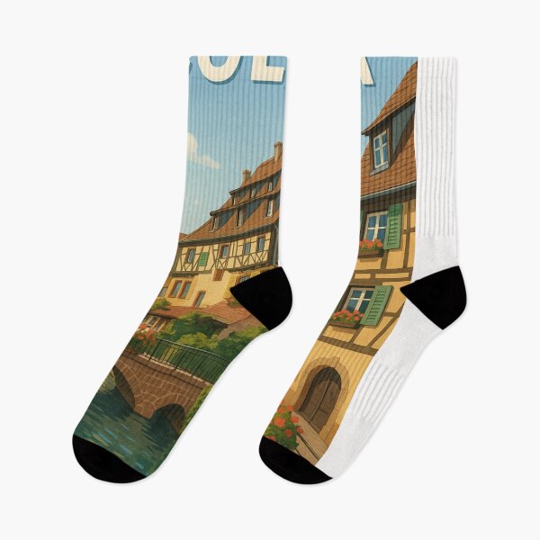 Item preview, Colmar Historic Canal View with Flower-Adorned Bridges designed and sold by Places On Earth.