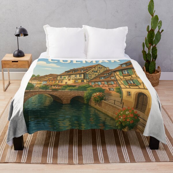 Item preview, Colmar Historic Canal View with Flower-Adorned Bridges designed and sold by Places On Earth.