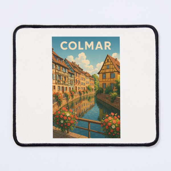 Item preview, Colmar Canal Bend with Alsatian Houses and Floral Reflections designed and sold by Places On Earth.