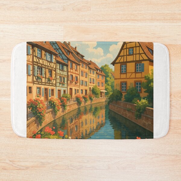 Item preview, Colmar Canal Bend with Alsatian Houses and Floral Reflections designed and sold by Places On Earth.