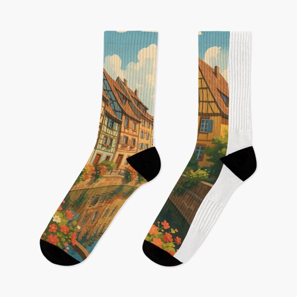 Item preview, Colmar Canal Bend with Alsatian Houses and Floral Reflections designed and sold by Places On Earth.