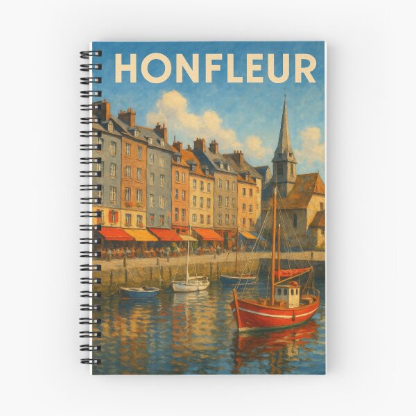 Item preview, Honfleur Harbor Scene with Half-Timbered Houses and Church designed and sold by Places On Earth.