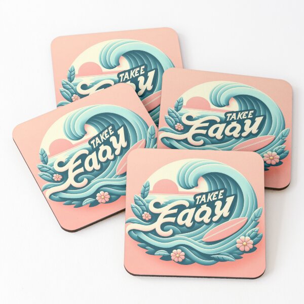 Item preview, Take It Easy – Surfer Font on Pastel Wave Beach Vibes Design designed and sold by ashokreddy343.