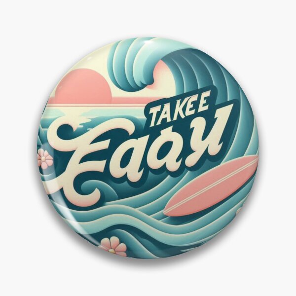 Item preview, Take It Easy – Surfer Font on Pastel Wave Beach Vibes Design designed and sold by ashokreddy343.