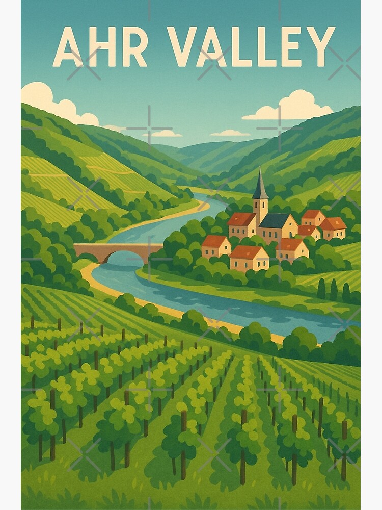 Thumbnail 2 of 2, Greeting Card, Ahr Valley Church and Terraced Hillsides in Rheinland-Pfalz designed and sold by placesonearth.