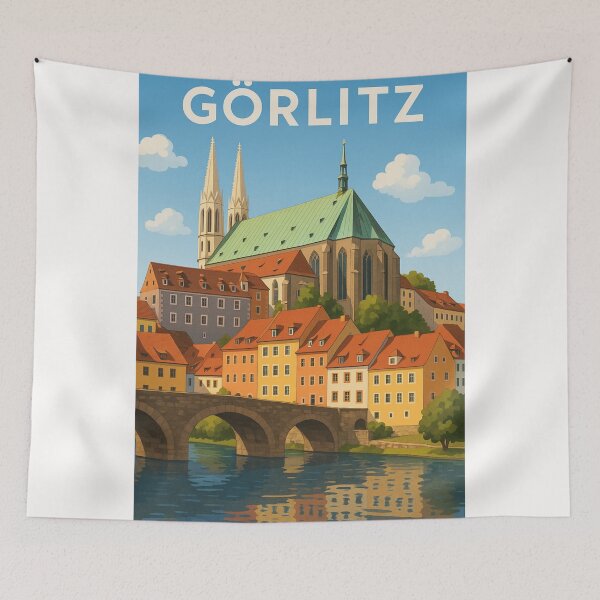 Item preview, Görlitz Cathedral and Old Town from Neisse Riverbank designed and sold by Places On Earth.
