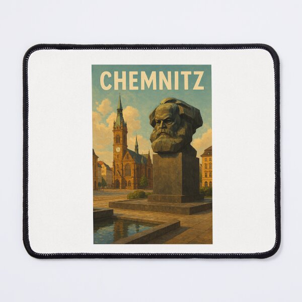 Item preview, Chemnitz Karl Marx Monument and Church in Saxony designed and sold by Places On Earth.