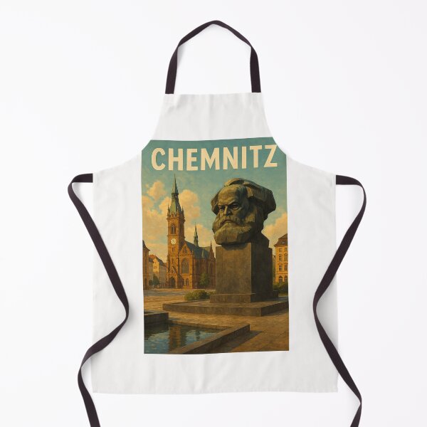 Item preview, Chemnitz Karl Marx Monument and Church in Saxony designed and sold by Places On Earth.