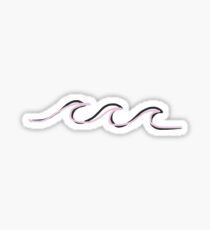 black and light pink wave Sticker