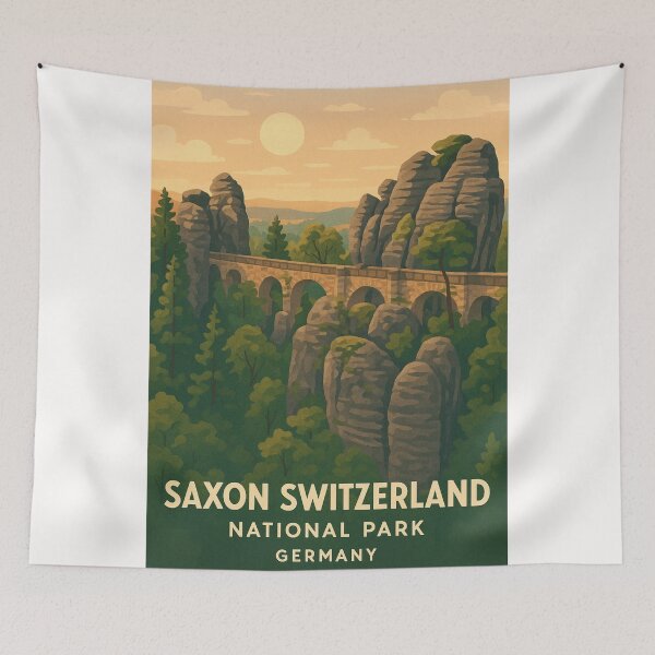 Item preview, Rock Formations in Saxon Switzerland National Park, Saxony designed and sold by Places On Earth.