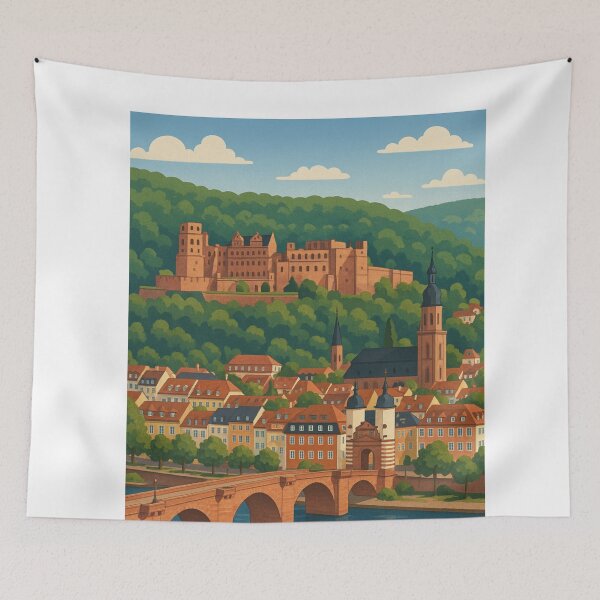 Item preview, Heidelberg Castle and Old Bridge Over the Neckar, Baden-Württemberg designed and sold by Aryabek.