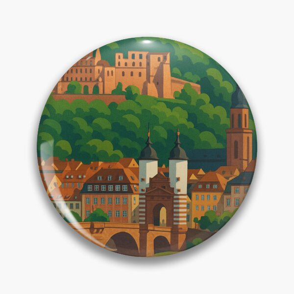 Item preview, Historic Heidelberg Castle and Old Town View, Baden-Württemberg designed and sold by Aryabek.