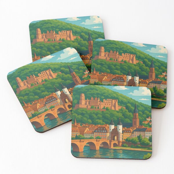 Item preview, Historic Heidelberg Castle and Old Town View, Baden-Württemberg designed and sold by Aryabek.
