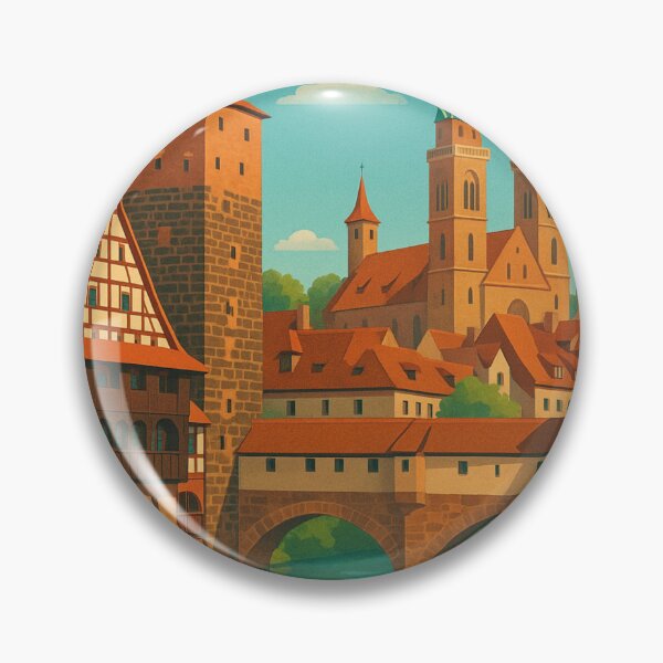 Item preview, Medieval Nuremberg Old Town and Pegnitz River, Bavaria designed and sold by Aryabek.