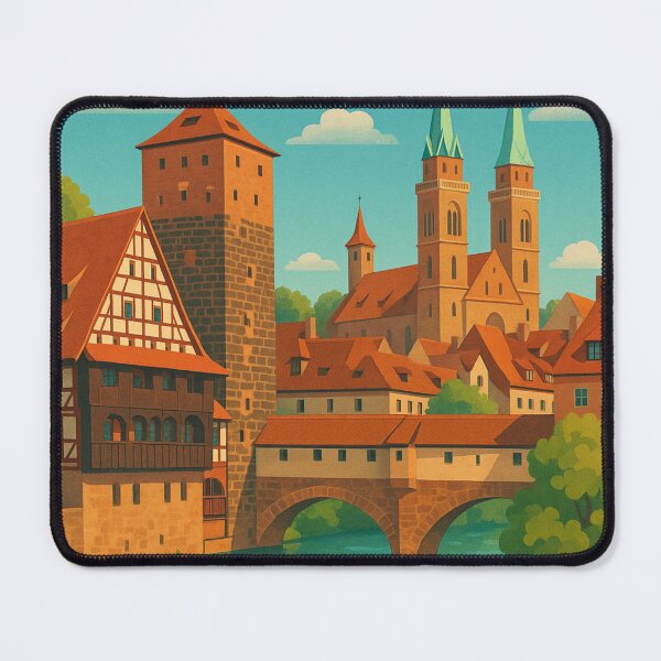 Item preview, Medieval Nuremberg Old Town and Pegnitz River, Bavaria designed and sold by Aryabek.