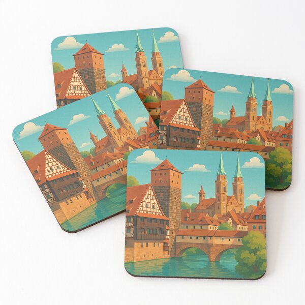 Item preview, Medieval Nuremberg Old Town and Pegnitz River, Bavaria designed and sold by Aryabek.