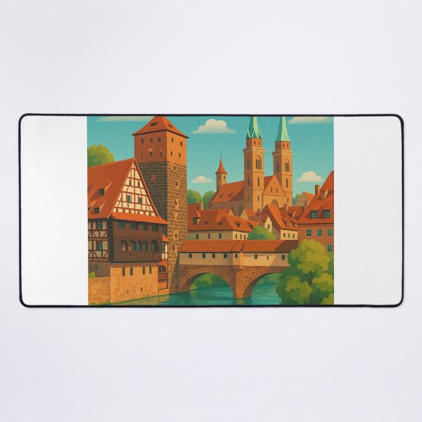 Item preview, Medieval Nuremberg Old Town and Pegnitz River, Bavaria designed and sold by Aryabek.