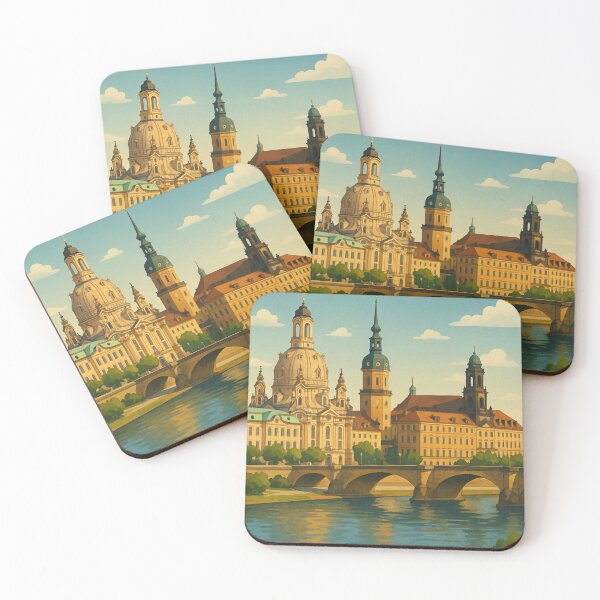 Item preview, Evening View of Dresden Altstadt with Frauenkirche and Cathedral designed and sold by Aryabek.
