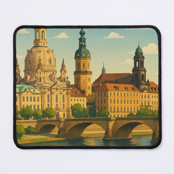 Item preview, Evening View of Dresden Altstadt with Frauenkirche and Cathedral designed and sold by Aryabek.