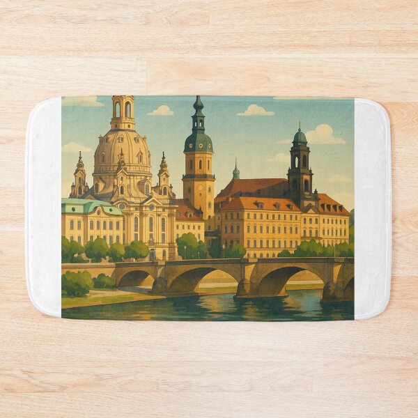 Item preview, Evening View of Dresden Altstadt with Frauenkirche and Cathedral designed and sold by Aryabek.