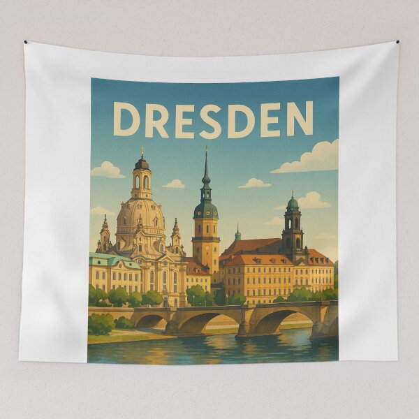 Item preview, Evening View of Dresden Altstadt with Frauenkirche and Cathedral designed and sold by Aryabek.