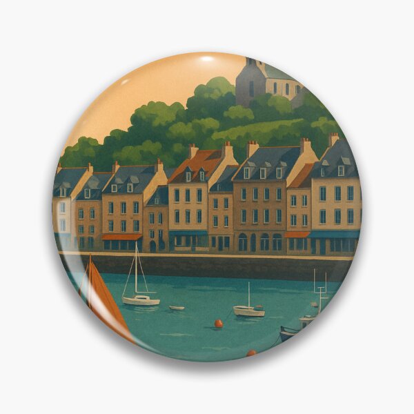 Item preview, Boats Anchored in Cancale Harbor, Brittany Coast designed and sold by Aryabek.
